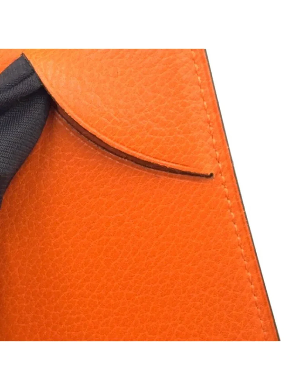 Hermes Adage Agenda Cover Globe Trotter Leather Orange Red Silver